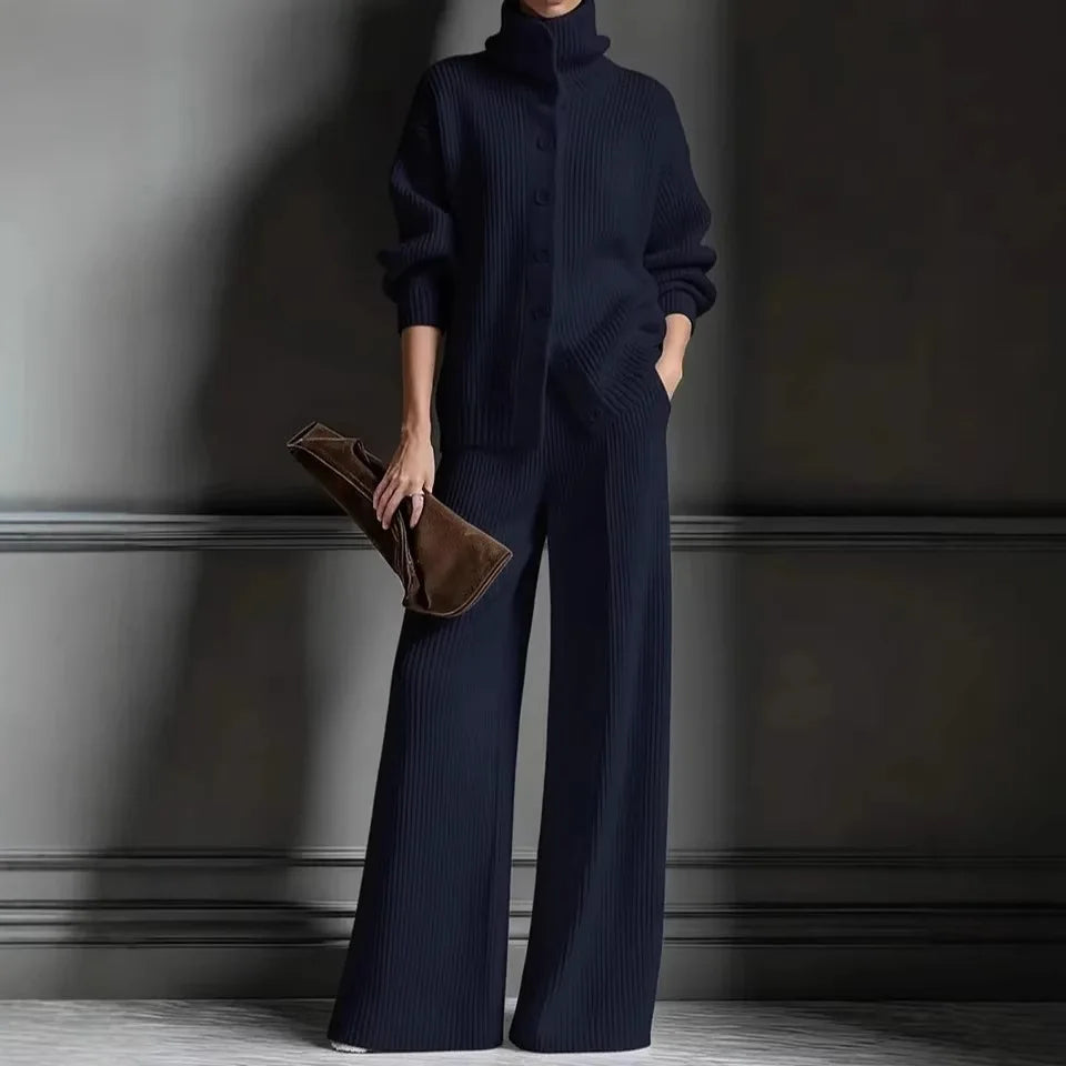 Colleen Bennett & Lowe turtleneck sweater and pants two-piece set in a coordinated outfit style