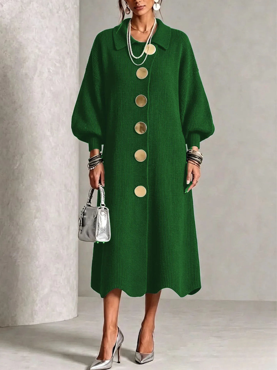 Gina | Button-Down Collared Maxi Dress