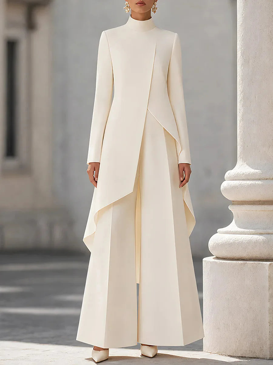 Bailey | Mock-Neck Wide-Leg Pants Set