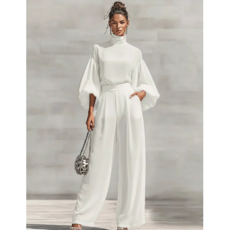 Bennett & Lowe Janice high-neck wide-leg pants two-piece set