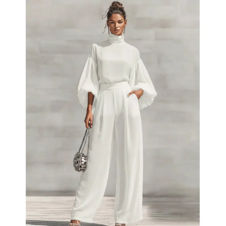 Bennett & Lowe Janice high-neck wide-leg pants two-piece set