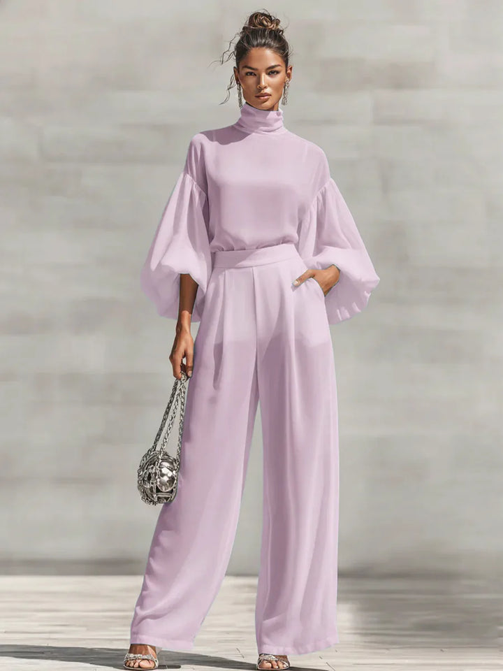 Bennett & Lowe Janice high-neck wide-leg pants two-piece set in a coordinated outfit