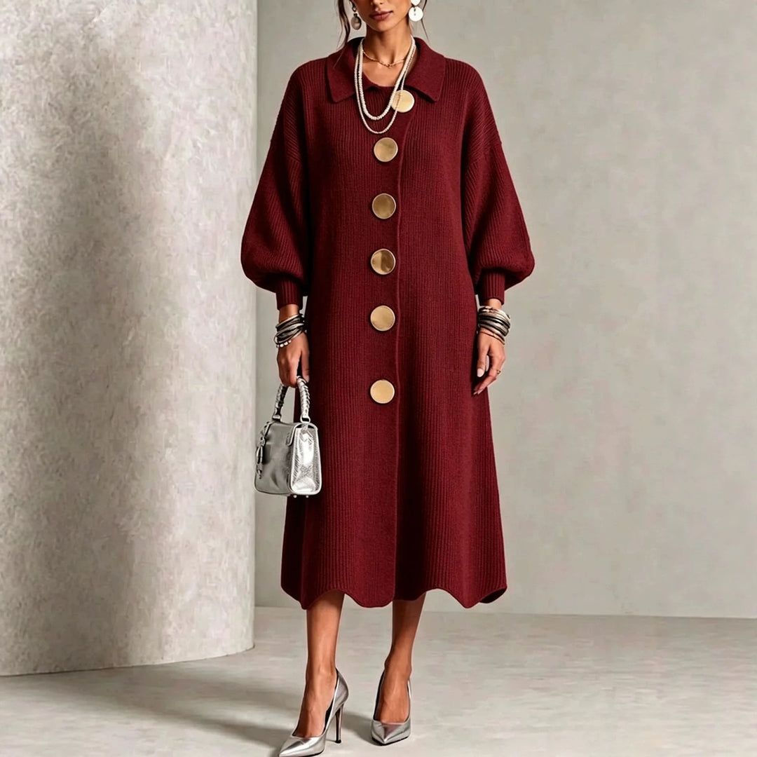 Gina | Button-Down Collared Maxi Dress
