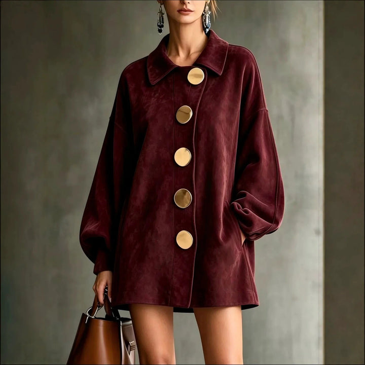 Felicity | Lapel Button Mid-Length Jacket