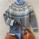 Gabrielle | Scroll Pattern Yoke Patterned Sweater