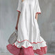 Agata | Red Striped Ruffle Maxi Dress for Women