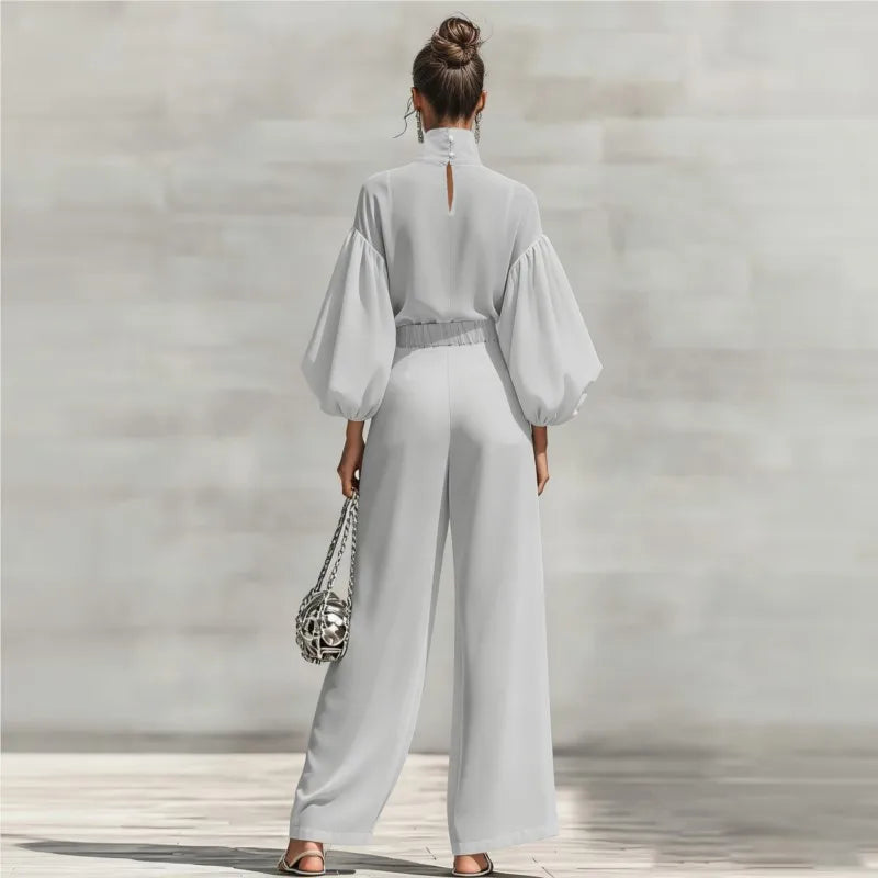 Bennett & Lowe Janice high-neck wide-leg pants two-piece set in a coordinated outfit