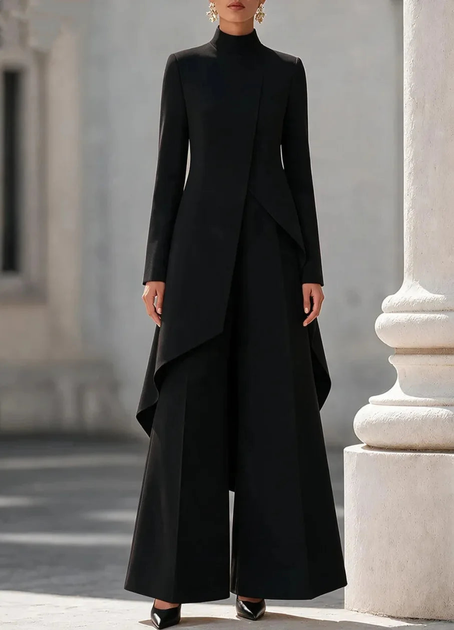 Bailey | Mock-Neck Wide-Leg Pants Set
