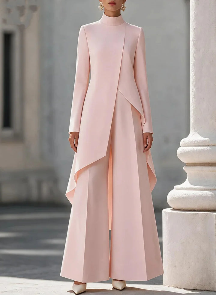 Bailey | Mock-Neck Wide-Leg Pants Set