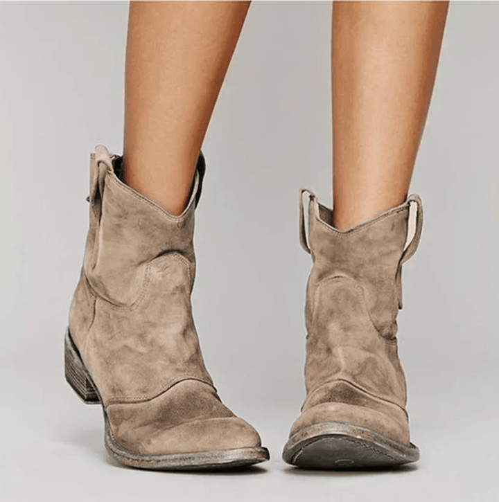 Charlotte Bennett and Lowe suede orthopedic boots for women, featuring a stylish design and supportive sole.