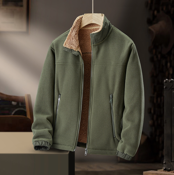 Bennett and Lowe Grayson plush-collar zip jacket for women, shown in a cozy, stylish jacket with a plush collar and front zipper.