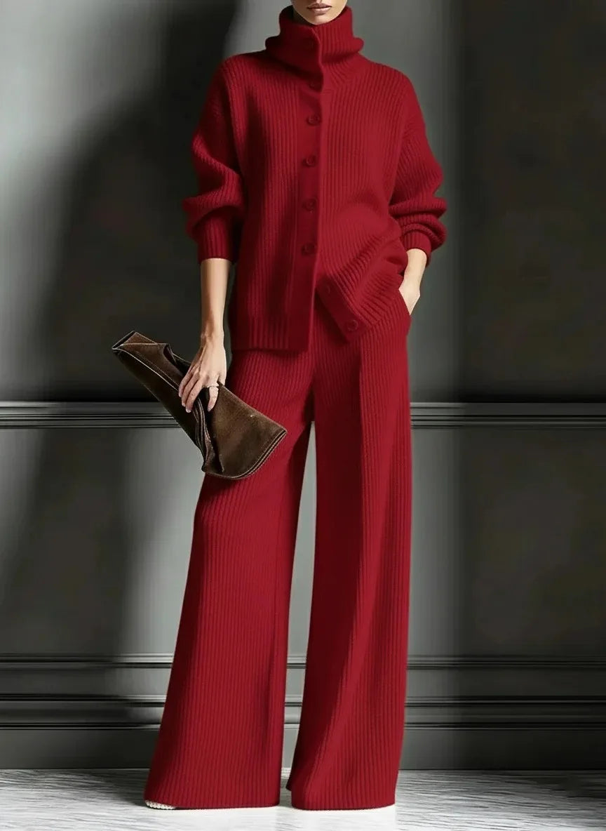 Bennett & Lowe Colleen turtleneck sweater and pants two-piece set, coordinated knit outfit