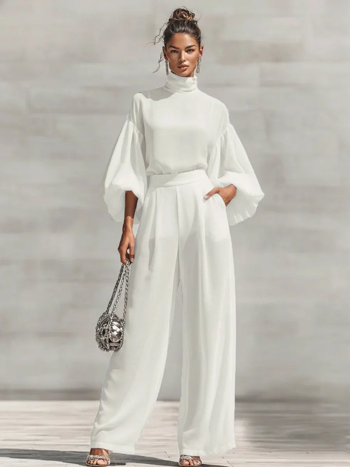 Bennett & Lowe Janice high-neck two-piece pants set with wide-leg trousers