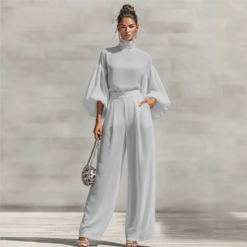 Bennett & Lowe Janice high-neck wide-leg pants set in a coordinated two-piece outfit