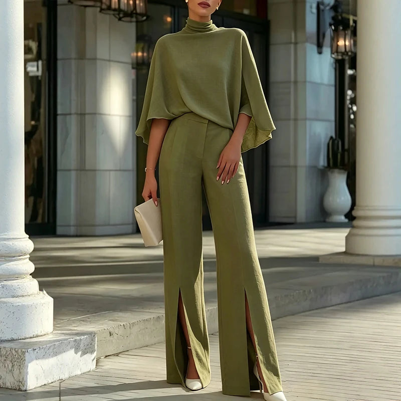 Courtney | Turtleneck Split-Hem Pants Set