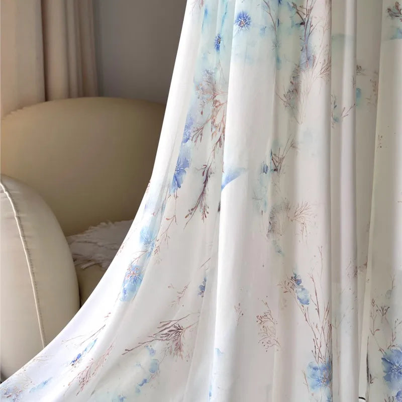 Morwenna | Floral V-Neck Sheer Long-Sleeve Maxi Dress for Women