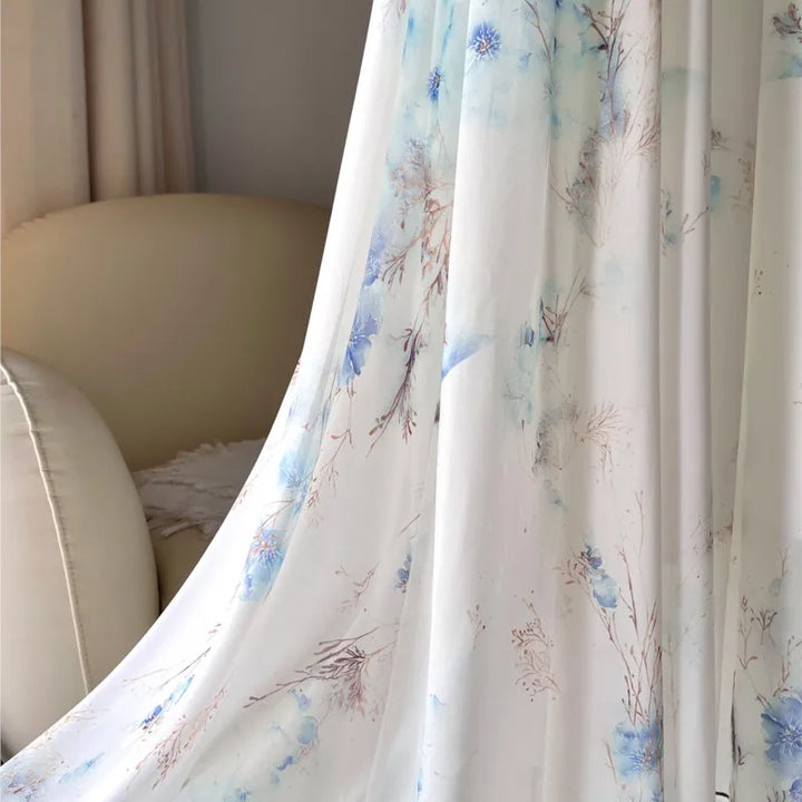 Morwenna | Floral V-Neck Sheer Long-Sleeve Maxi Dress for Women