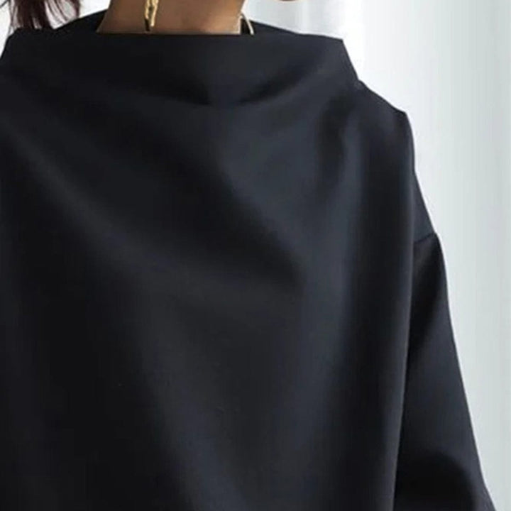 Elly | High-Neck Long-Sleeve Relaxed Top for Women