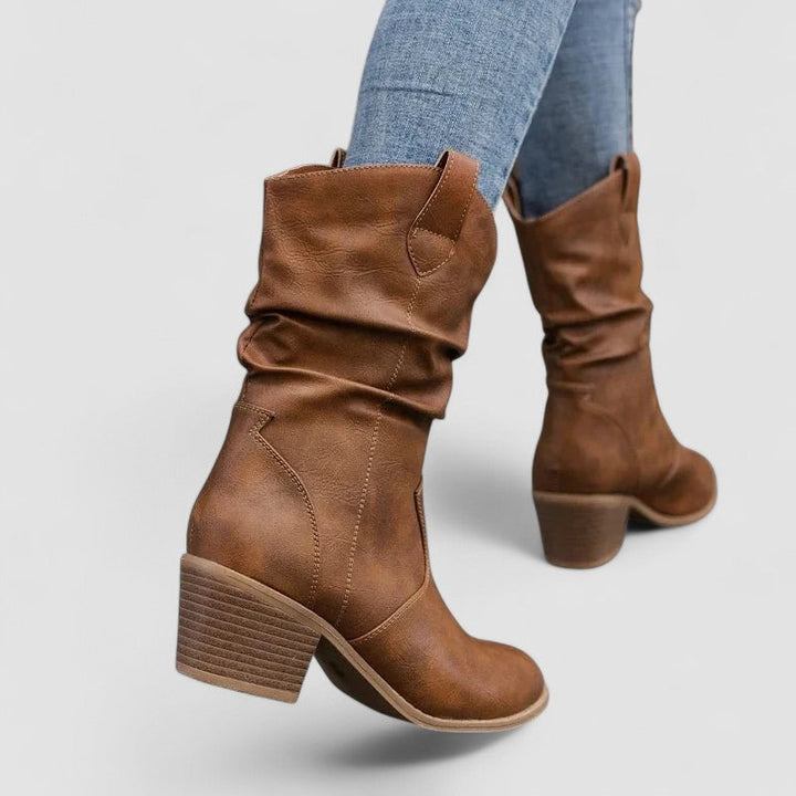 Vivian women's orthopedic leather boots by Bennett and Lowe, featuring supportive design and classic ankle boot silhouette.