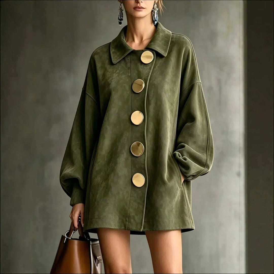 Felicity | Lapel Button Mid-Length Jacket