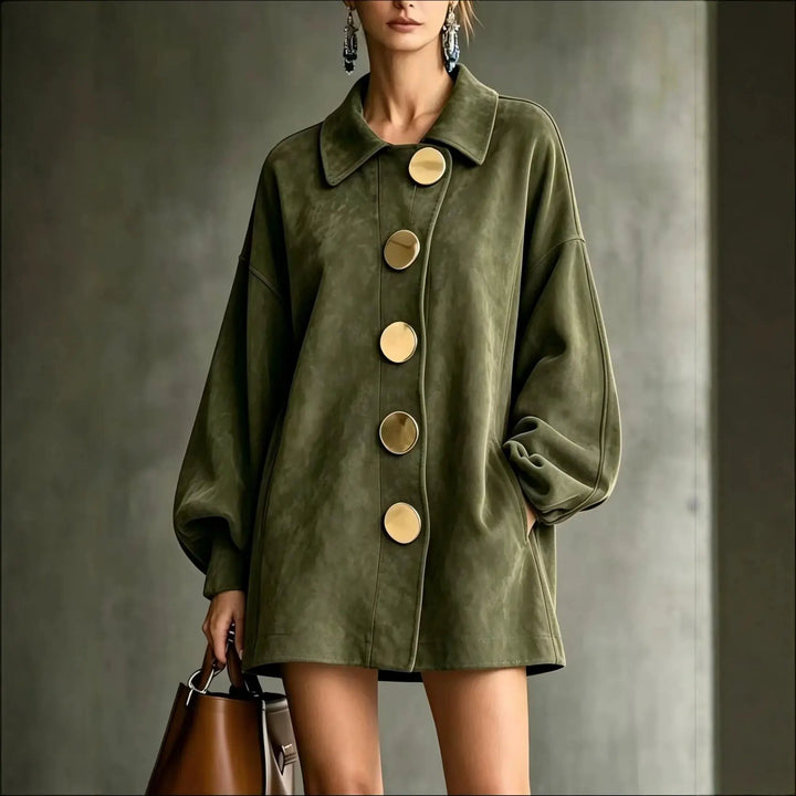 Felicity | Lapel Button Mid-Length Jacket