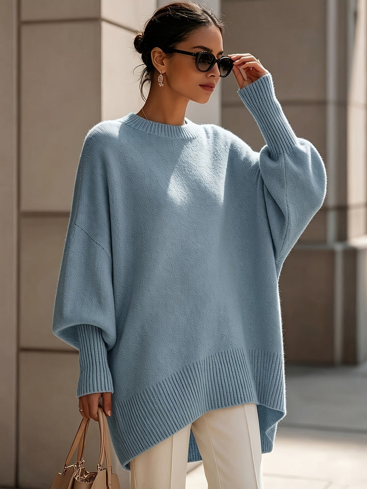 Bennett and Lowe Sorrel oversized batwing crew sweater in sky blue