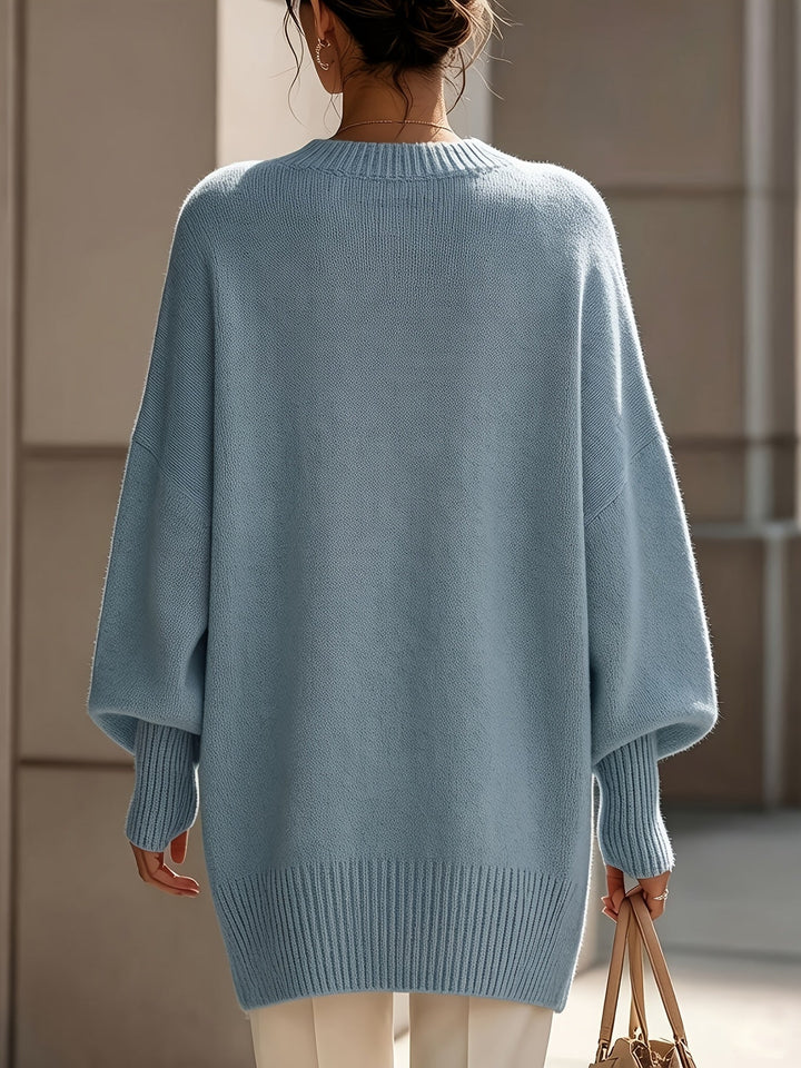 Bennett and Lowe Sorrel oversized batwing crew sweater in sky blue