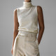 Rhiannon | Sleeveless Ribbed-Hem Turtleneck Top