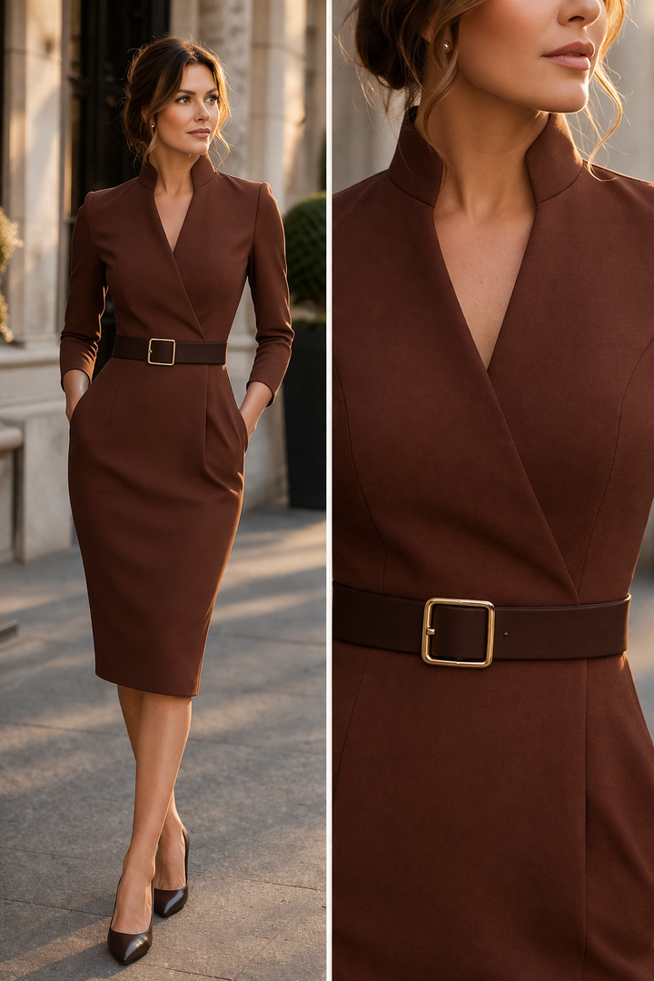 Paige | Belted Wrap Midi Dress for Women