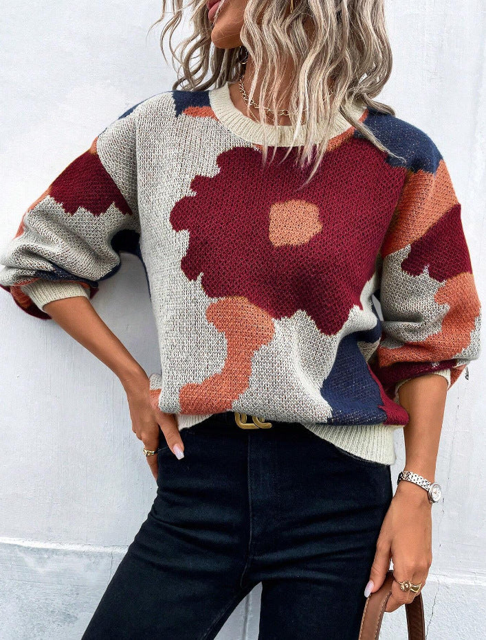 Megan | Floral-Print Sweater