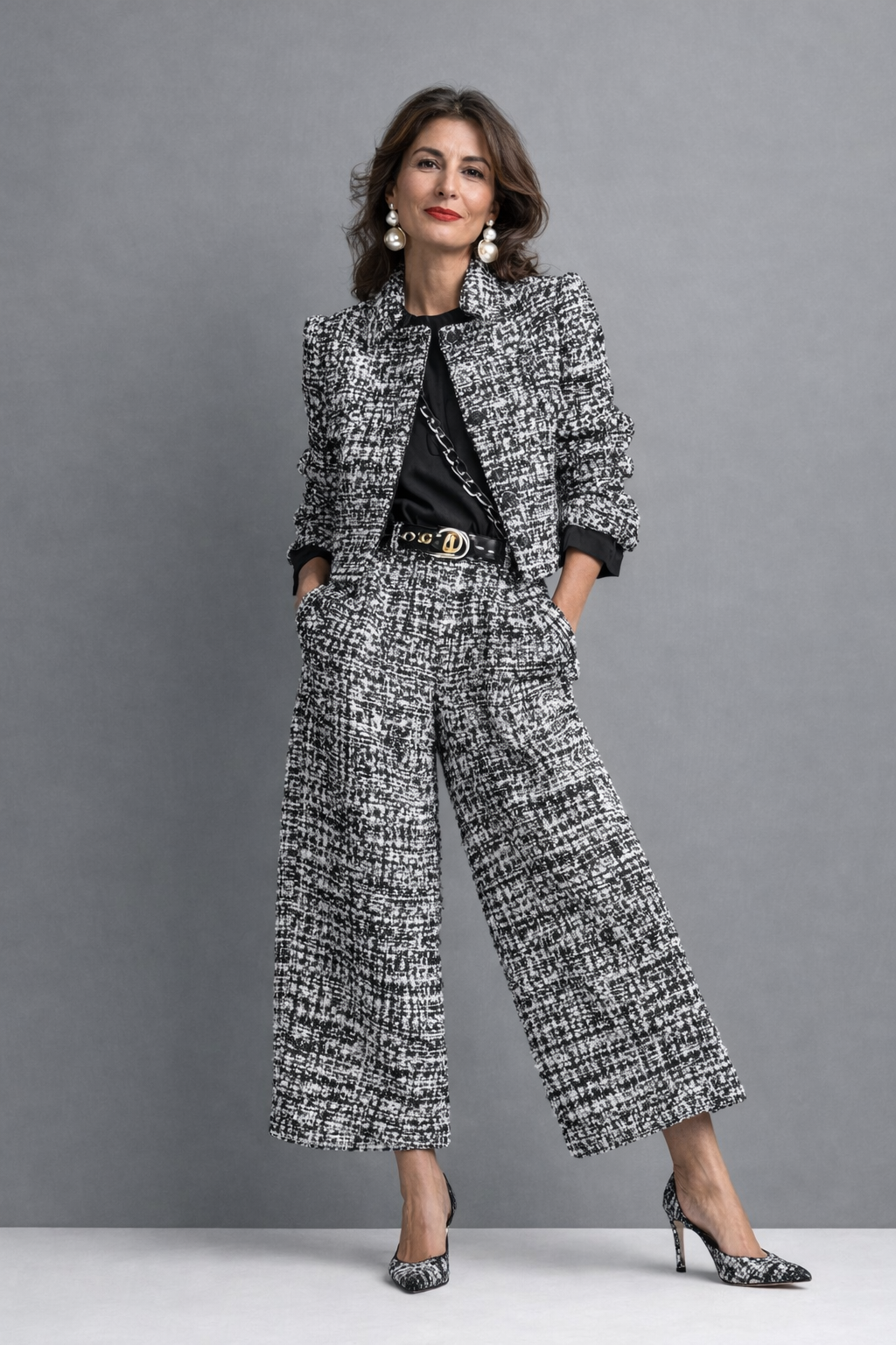 Lucia two-piece women's set by Bennett and Lowe featuring a stylish, sophisticated design in black with tailored fit and elegant details.