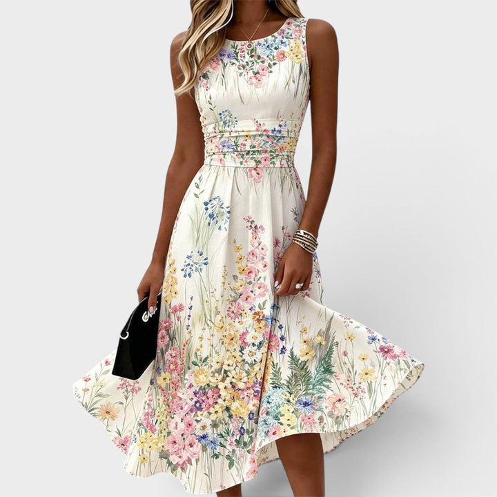 Courtney | Lace Trim Midi Dress for Women