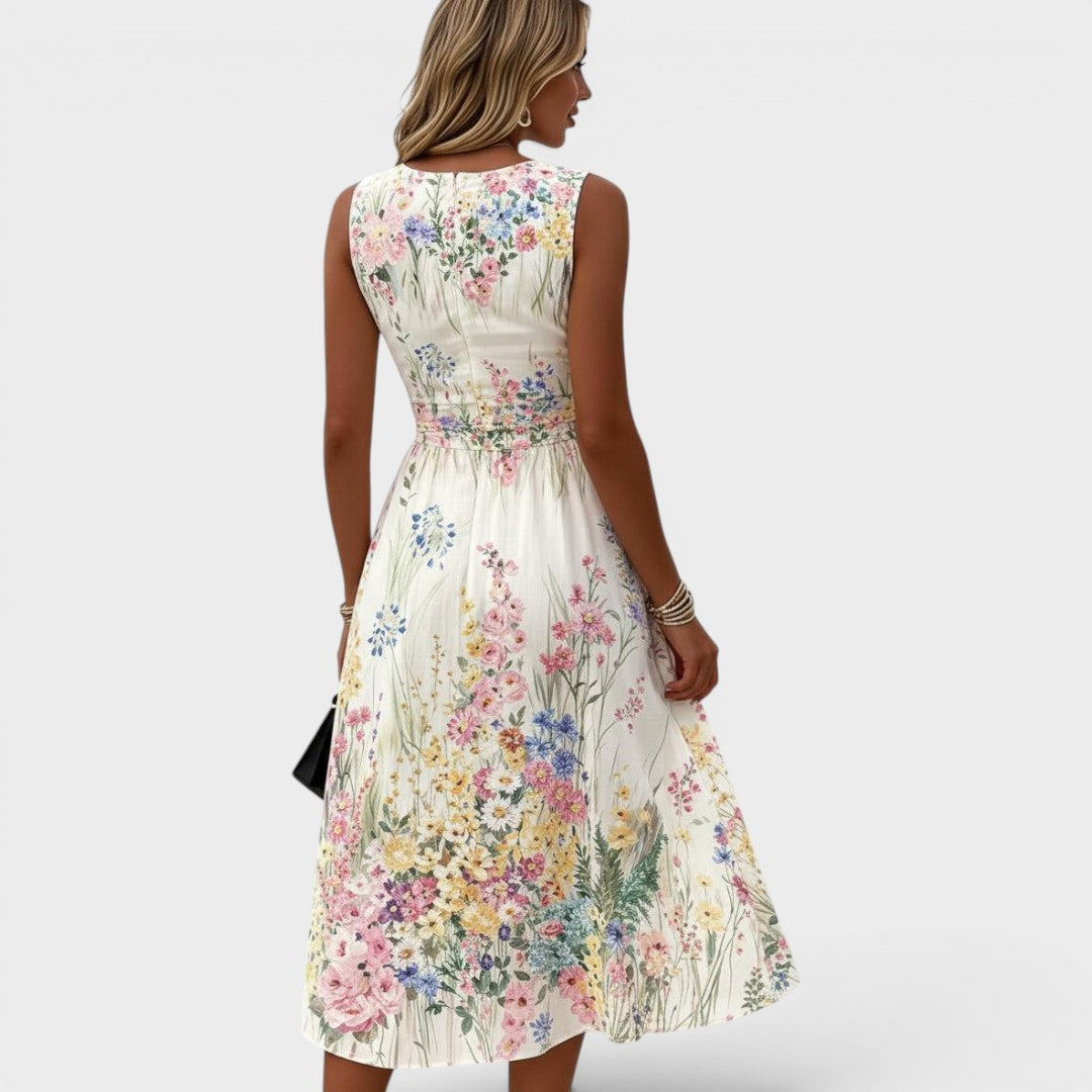 Courtney | Lace Trim Midi Dress for Women