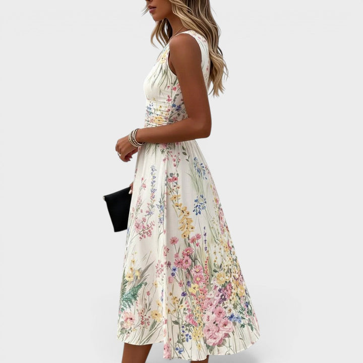 Courtney | Lace Trim Midi Dress for Women