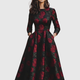 Lilla | Floral Print A-Line Long-Sleeve Maxi Dress for Women