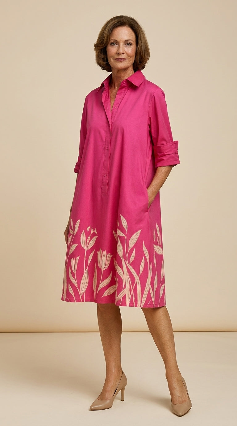 Autumn | Relaxed Flowing Midi Dress for Women