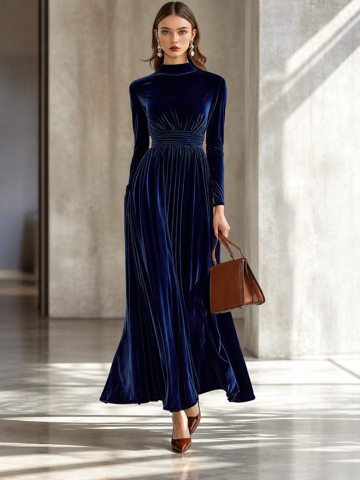Teresa | Long-Sleeve Flared Maxi Dress