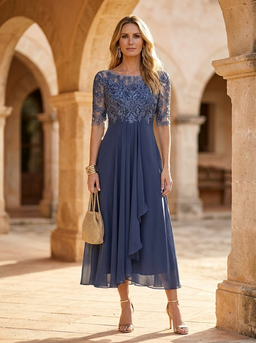 Caitlin | Ruched Midi Dress for Women