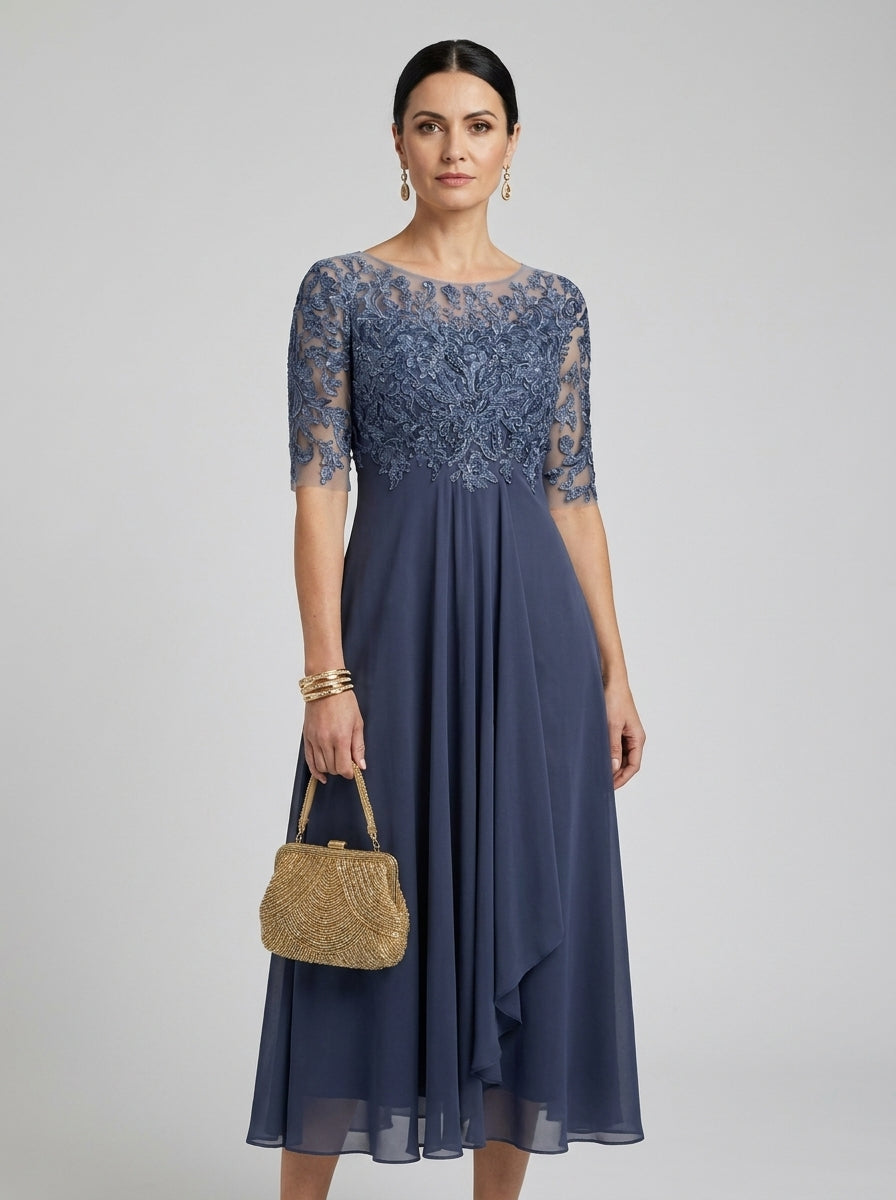 Caitlin | Ruched Midi Dress for Women