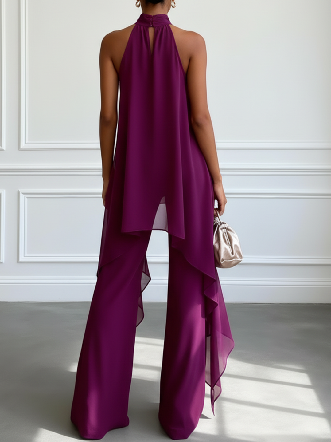 Viola | Halter-Neck Wide-Leg Two-Piece Set for Women