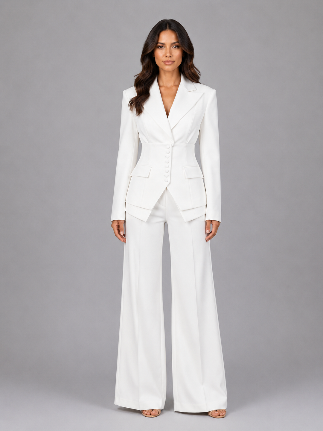 Kimberly | Cinched-Waist Wide-Leg Suit