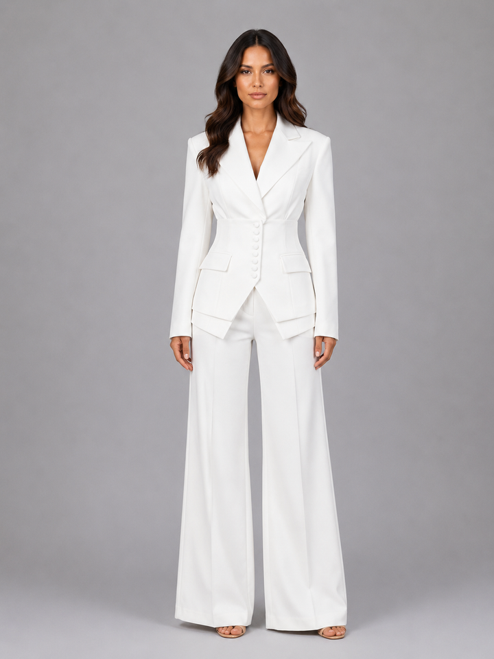 Kimberly | Cinched-Waist Wide-Leg Suit