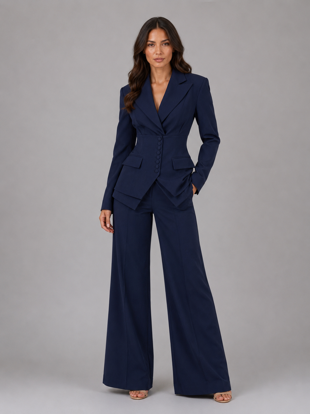 Kimberly | Cinched-Waist Wide-Leg Suit