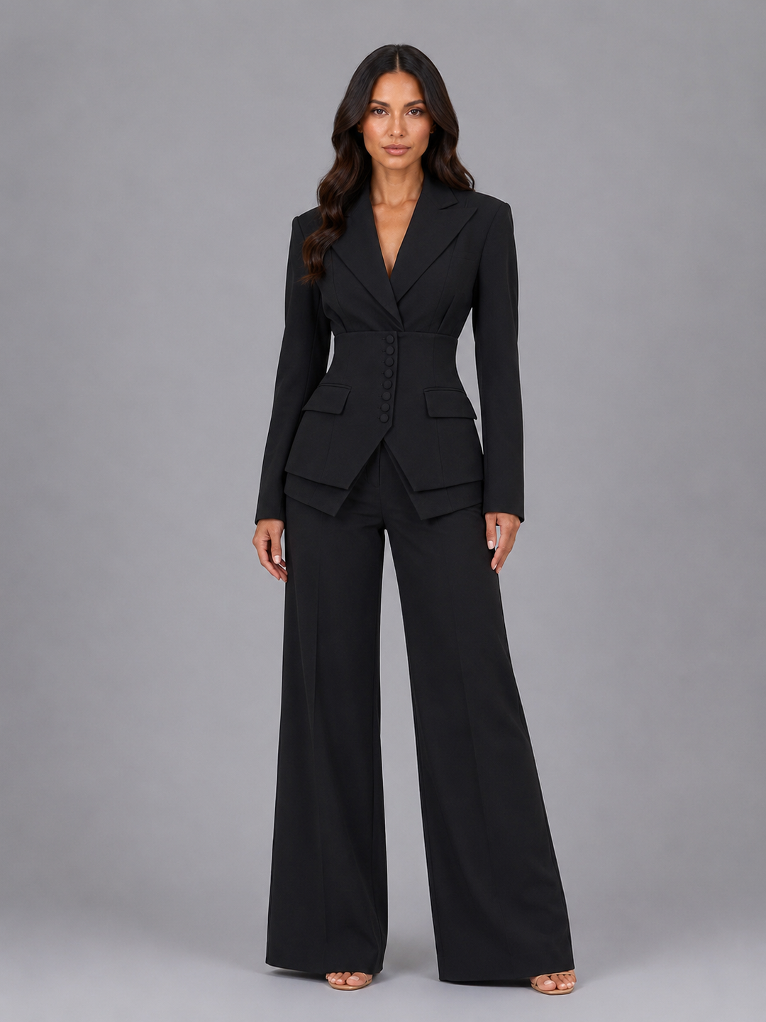 Kimberly | Cinched-Waist Wide-Leg Suit