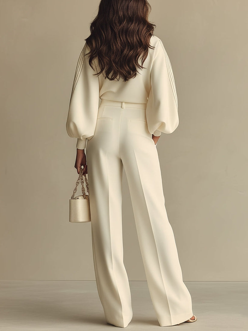 Brenda ribbed wide-leg pants set by Bennett and Lowe, featuring a matching top and pants in a stylish ribbed fabric.