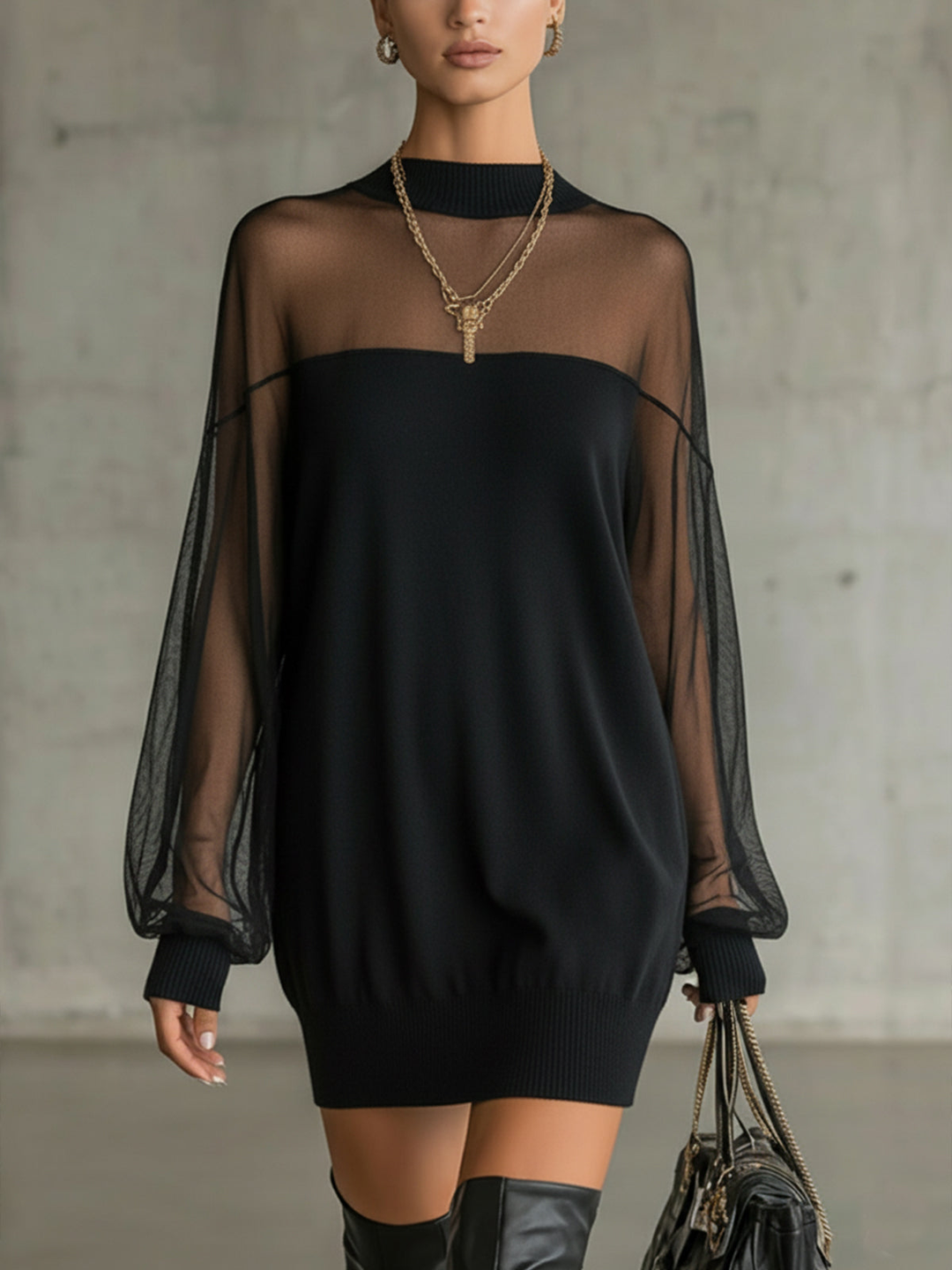 Lace-sleeve mini dress for women in Amélie by Bennett and Lowe, featuring delicate lace details and a fitted silhouette.