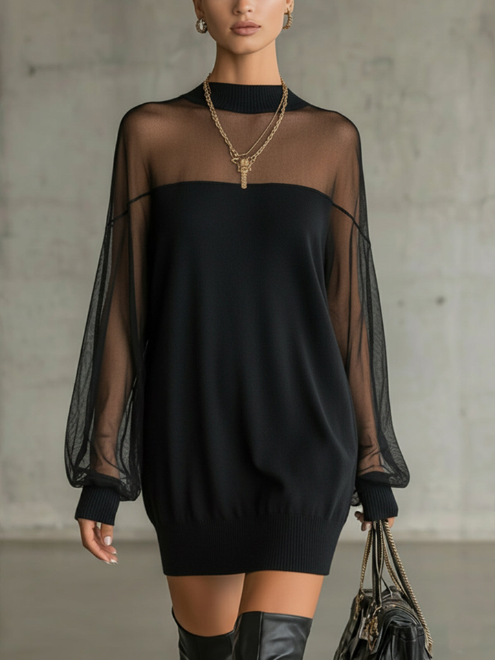 Lace-sleeve mini dress for women in Amélie by Bennett and Lowe, featuring delicate lace details and a fitted silhouette.