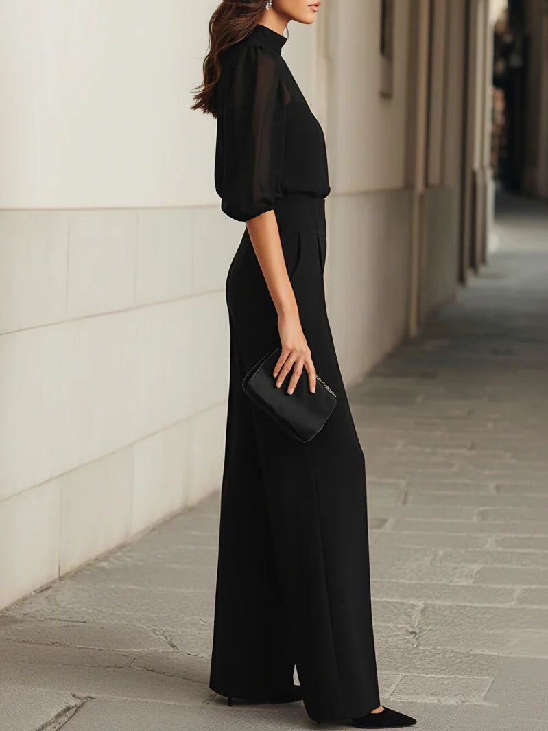 Melissa wide-leg pants set by Bennett and Lowe featuring a matching top and bottoms in soft, flowing fabric.