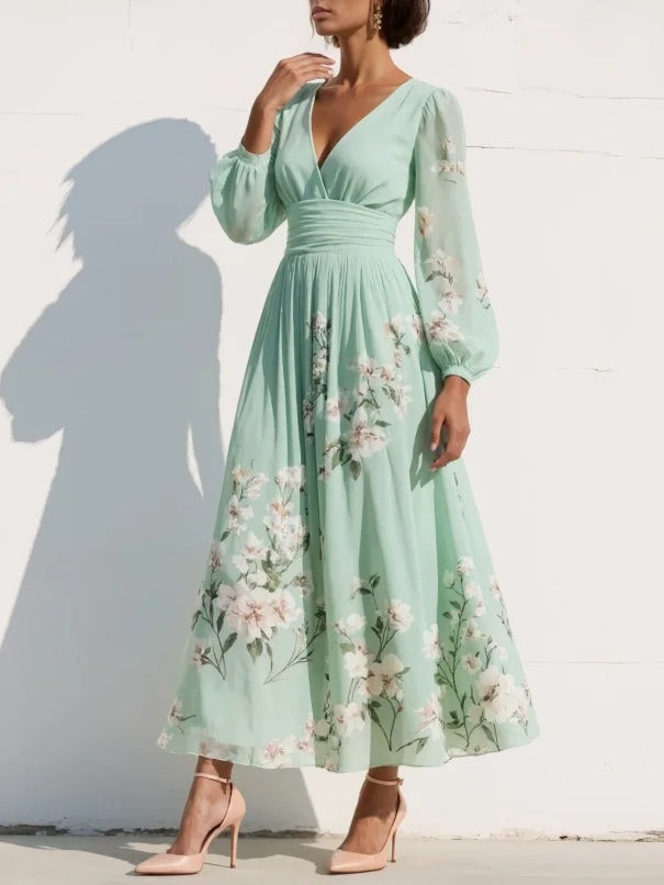 Danielle | Puff Sleeve Midi Dress for Women