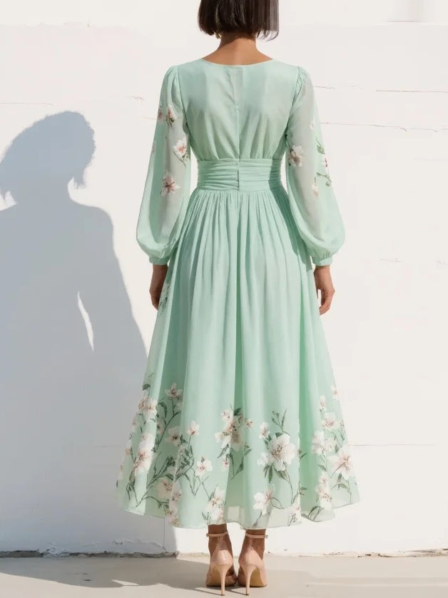 Danielle | Puff Sleeve Midi Dress for Women
